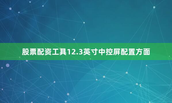 股票配资工具12.3英寸中控屏配置方面